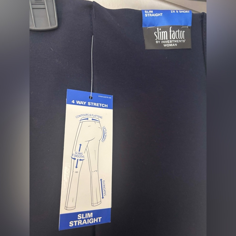 Investments Slim Straight Pants - Navy